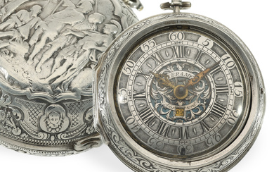 Pocket watch: rare, early Amsterdam repoussé verge watch, Gerret Bra(e)mer Amsterdam, ca. 1720