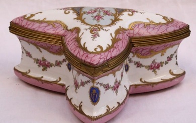 RARE 19C FRENCH MEISSEN ENAMELED JEWELRY BOX