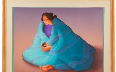 R.C. Gorman. Navajo Mother, color lithograph