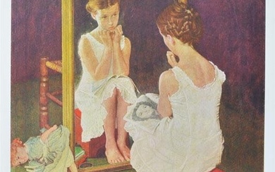ROCKWELL ** GIRL AT MIRROR ** COLLOTYPE