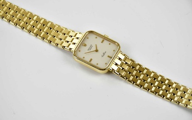 ROLEX; an 18ct yellow gold Cellini wristwatch, the rounded rectangular...
