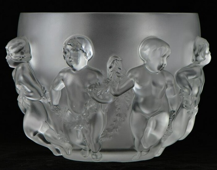 René Lalique Frosted Crystal "Luxembourg" Bowl