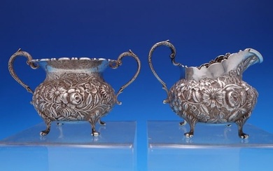 Repousse by AG Schultz and Co Sterling Silver Sugar and Creamer Set 2pc