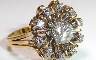 Ring - 14 kt. Yellow gold - 1.00 tw. Diamond (Natural) - Diamond