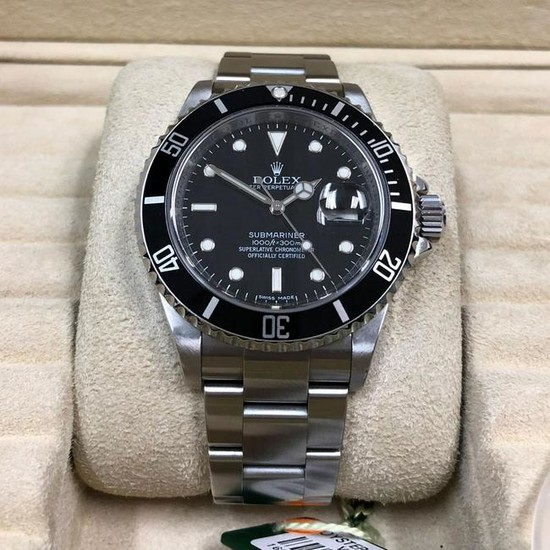 Rolex Submariner Black Rehaut Stainless Steel Watch