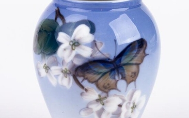 Royal Copenhagen Denmark Porcelain Butterfly Vase
