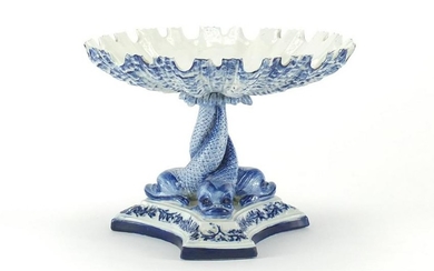 Royal Worcester porcelain comport with dolphin