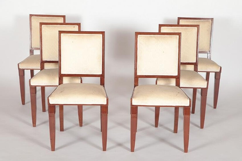 SET 6 FRENCH ART DECO DINING CHAIRS CIRCA 1935