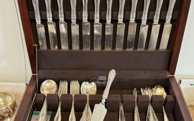 SEVENTY FOUR PIECES BAIRD NORTH CO STERLING SILVER FLATWARE