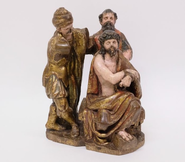 Sculpture, Retable fragment in sculpted wood of Christ - Wood - 16th century