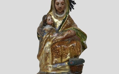 Sculpture, Saint Anne teaching the Virgin to read - Wood - Mid 18th century