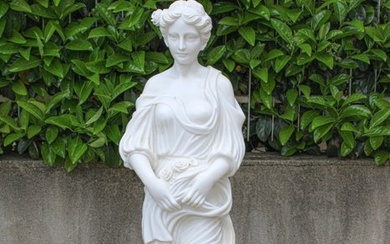 Sculpture, Statua "La Primavera" Marmo - 143 cm - Marble, Carrara statuary white marble - hand carved