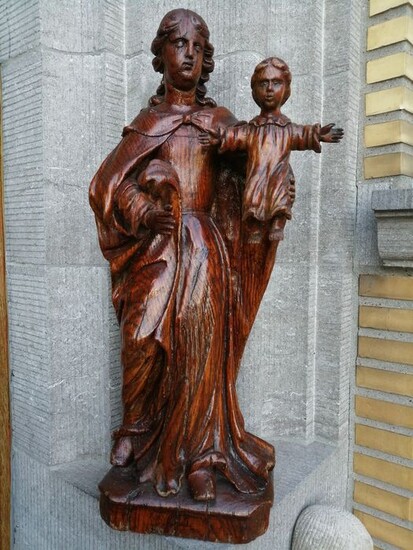 Sculpture, Virgin and child - Wood - Early 18th century