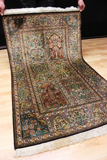 Seiden Ghom - Kaschmir - Felder - Carpet - 161 cm - 94 cm