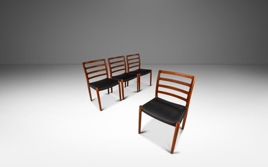 Set of Four ( 4 ) Model 85 Ladderback Dining Chairs by Niels Otto Moller for J.L. Moller Mobelfabrik