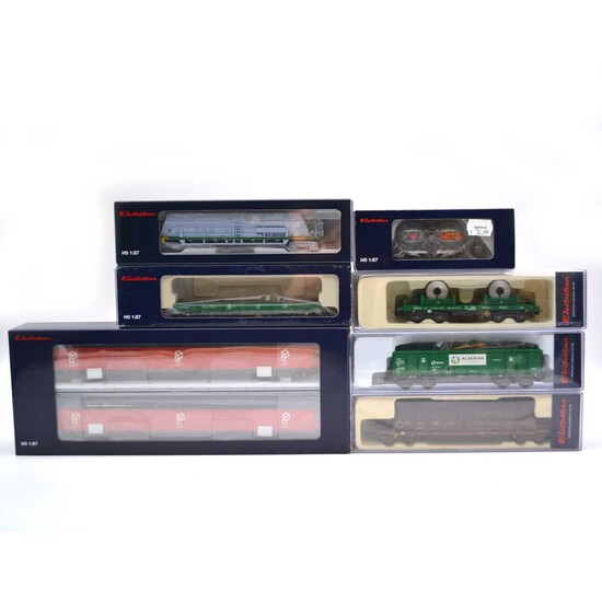 Seven Electrotren HO model railway rolling-stock, wagons and vans