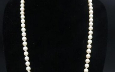 Single Strand Pearl Necklace - No Clasp