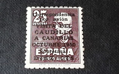 Spain 1951 - ‘Visita del Caudillo a Canarias’ (Visit of Franco to the Canary Islands). Control number on the back - Edifil 1090