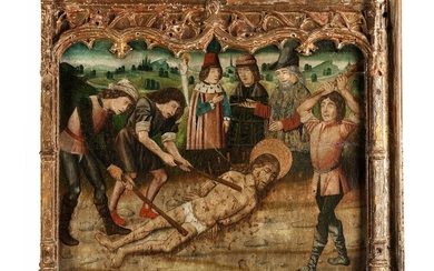 Spanischer Meister um 1460, Das Martyrium von Jakobus dem Jüngeren