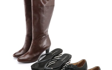 Sperry Leather Loafers, Ralph Lauren Wedge Flip-Flops and Brown Leather Boots