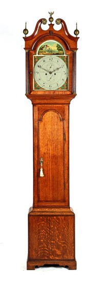 (-), Longcase clock with painted dial with second...