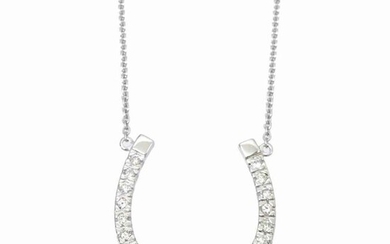 Star Jewelry - 18 kt. White gold - Necklace with pendant Diamonds
