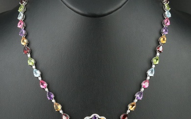 Sterling Gemstone Necklace