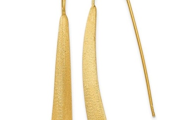 Sterling Silver Gold-plated Brushed Earrings