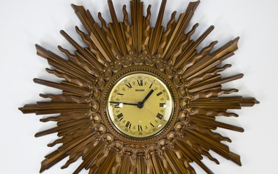 Sunburst clock Bayard 1956, Syroco USA
