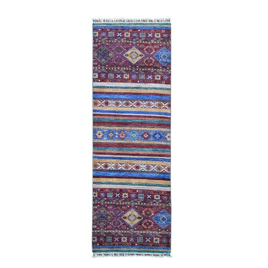 Super Kazak Khorjin Design with Colorful Tassels Wool