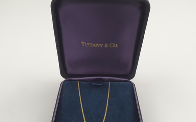 TIFFANY DIAMOND PENDANT on 18K gold chain - Tiffany & Co., Diamonds by the Yard® Collection by Elsa Peretti.