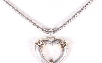 TIFFANY & CO. 14KYG STERLING SILVER HEART NECKLACE