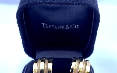 TIFFANY & CO 18K YELLOW GOLD PAIR OF EARRINGS WITH BOX