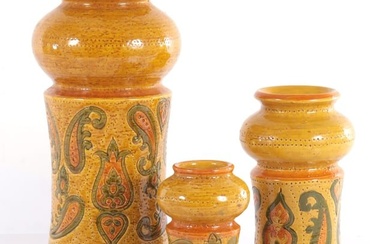 Three Bitossi Paisley Pattern Vases