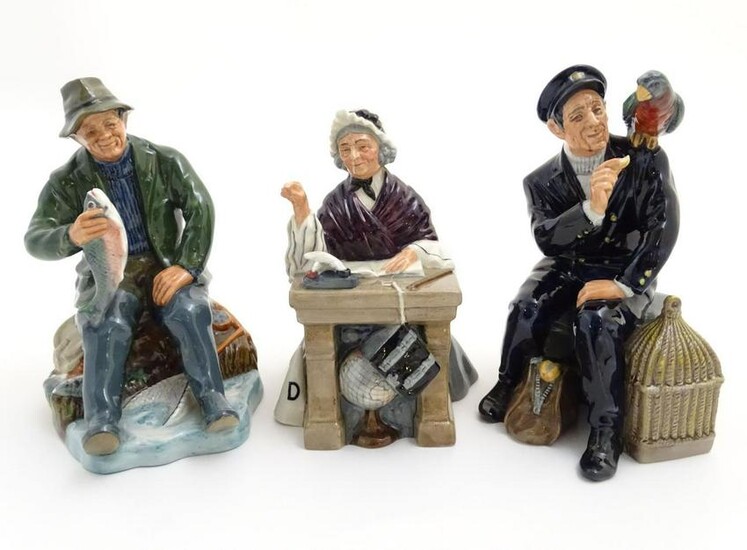 Three Royal Doulton seated figures, comprising Shore