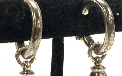 Tiffany&Co Sterling Silver Hoop Amethyst Earrings