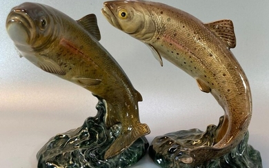 Two Beswick 1032 trouts, both on naturalistic bases. (2)...