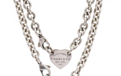 Two Return to Tiffany Sterling Silver Heart Tag Necklaces, Tiffany & Co.