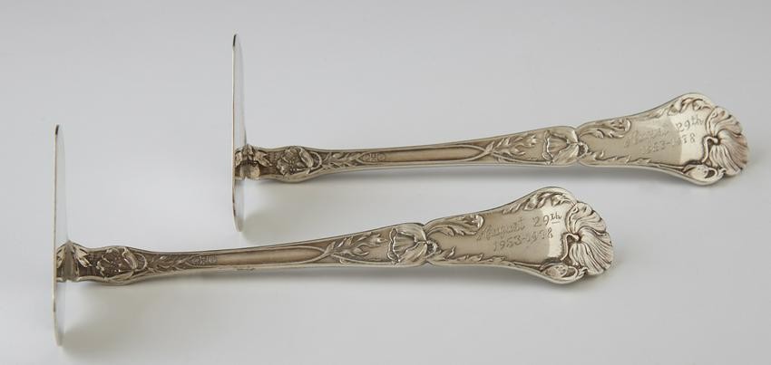 Two Sterling Child's Pushers, c. 1900, by Gorham, the