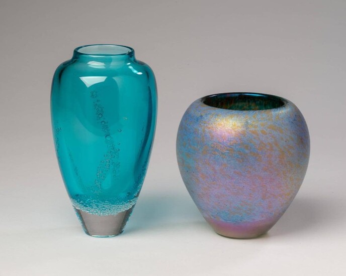 Two Studio Glass Vases.