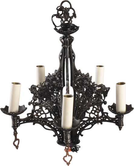 Two Victorian Iron Chandliers.