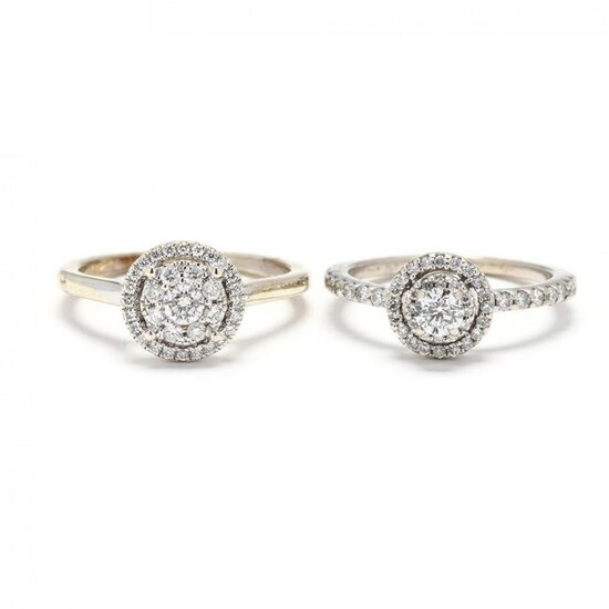 Two White Gold and Diamond Rings