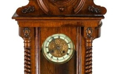 Victorian Oak Wall Regulator Clock