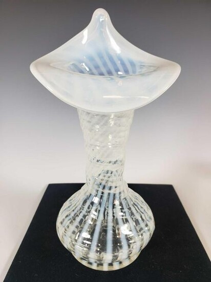 Victorian Opalescent Art Glass Jack-in-the-Pulpit Vase