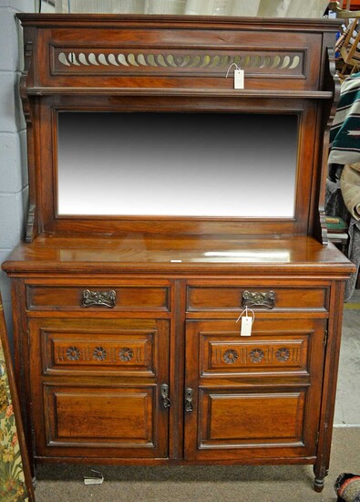 Victorian cherrywood mirror-back dresser.