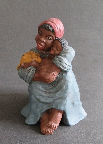 Vintage Figurine, Woman & Child, African American Figurine Old South 1989