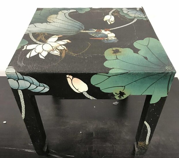 Vintage Painted Floral Detailed Footstool