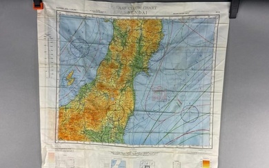 WWII US AAF SILK ESCAPE & EVASION MAP JAPAN