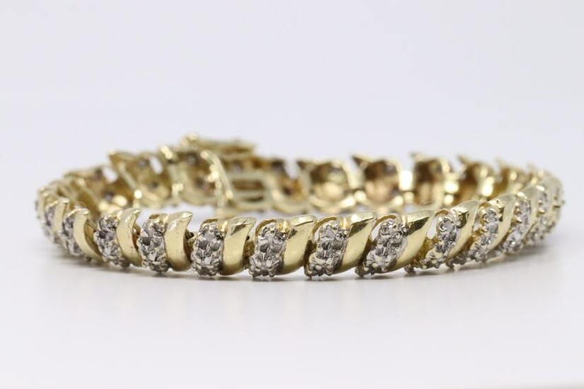 Yellow Gold Diamond Bracelet.