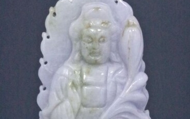certified Quan Yin jadeite lavender pendant of 77.94 grams - Jadeite - China - 21st century